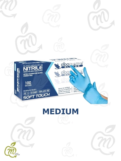 Immagine di DIDOPHARMA GUANTI PROF.NITRILE S/POLV. BLU ''M'' 100 pz