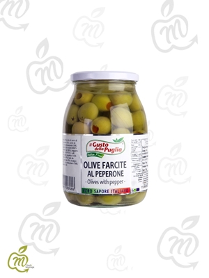 Immagine di GUSTO DELLA PUGLIA OLIVE FARCITE PEPERONE ML 1062