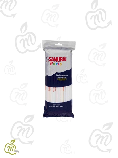 Immagine di SAMURAI CANNUCCE COLORATE IMBUSTATE X 100 pz BIODEGR.
